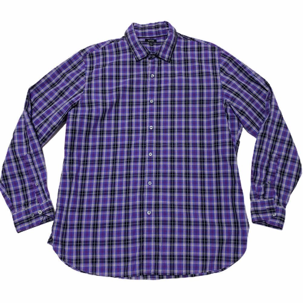 APT 9 Plaid Button Front Shirt Sz L